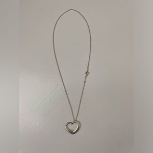 Authentic Tiffany &Co Open Heart Pendant Necklace